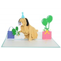 Handmade 3d Pop Up Card Dog First Birthday Celebration Party Invitation Kid Child Gift Balloon